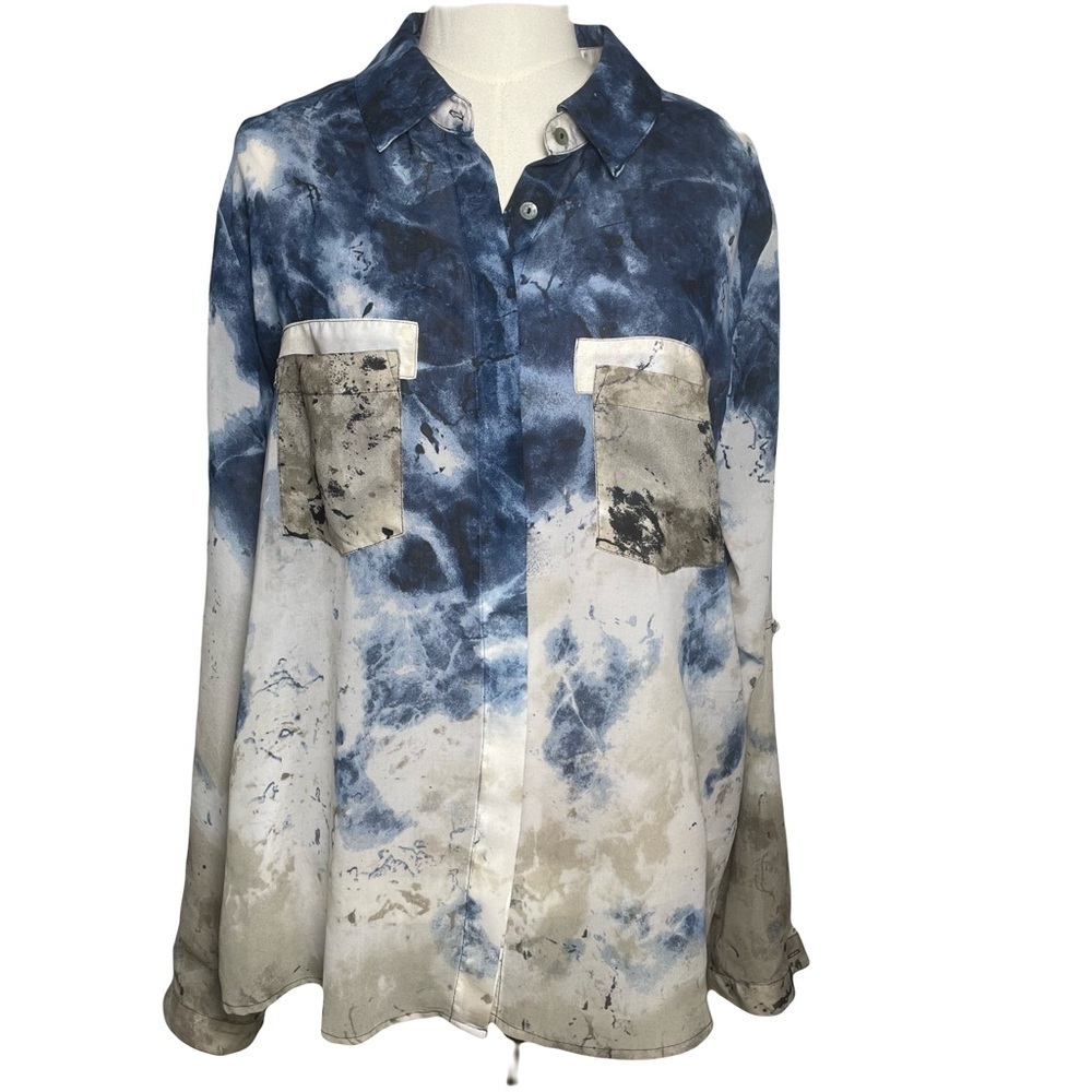 Miraclesuit Miraclebody Blouse With Attached Shaping Camisole Indigo XL